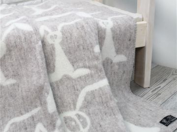 Дизайнерское шерстяное одеяло &quot;Супер зайцы грэй&quot;