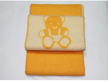 Дизайнерское шерстяное одеяло &quot;Желтые мишки&quot;