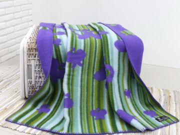 Дизайнерское шерстяное одеяло &quot;Фиолетовые бабочки&quot;