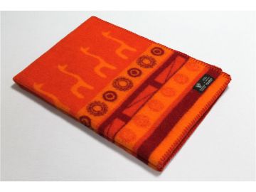 Дизайнерское шерстяное одеяло &quot;Оранжевая фантазия&quot;