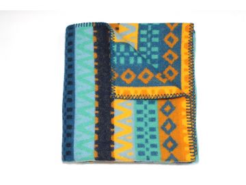 Дизайнерское шерстяное одеяло &quot;Орнамент синий&quot;