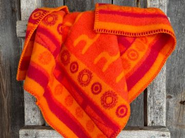 Дизайнерское шерстяное одеяло &quot;Оранжевая фантазия&quot;