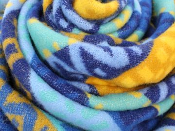 Дизайнерское шерстяное одеяло &quot;Орнамент синий&quot;