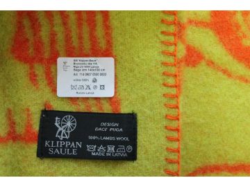 Дизайнерское шерстяное одеяло &quot;Оранжевые cовы&quot;