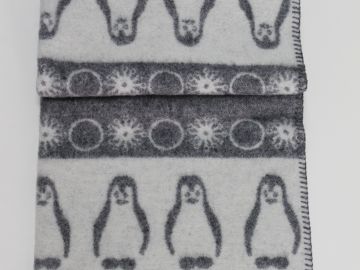 Дизайнерское одеяло шерстяное детское &quot;Пингви&quot;